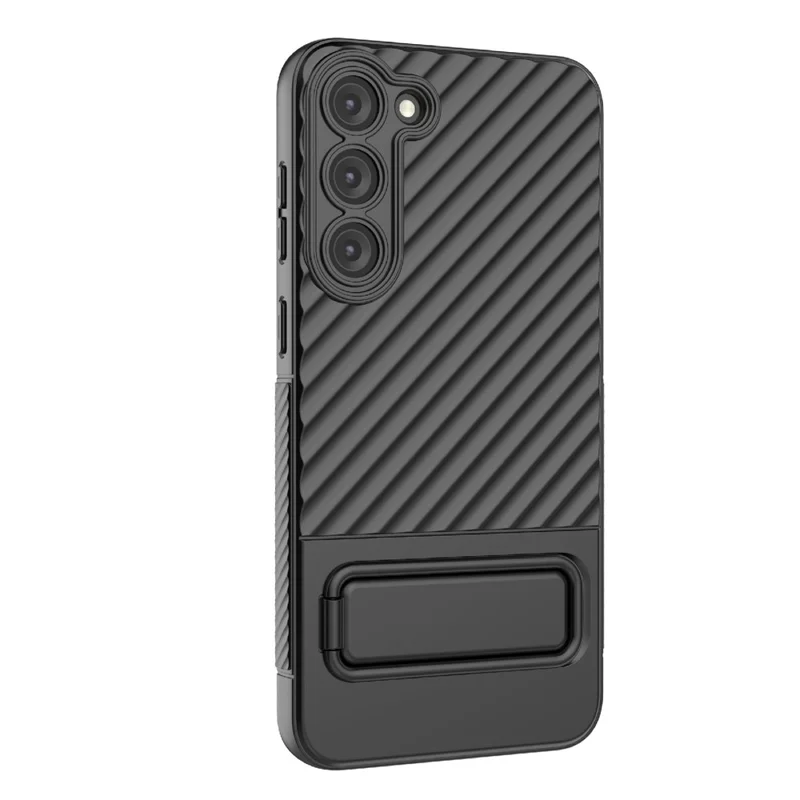 For Samsung Galaxy S23+ Shockproof Rugged TPU Case Kickstand Phone Cover - Black