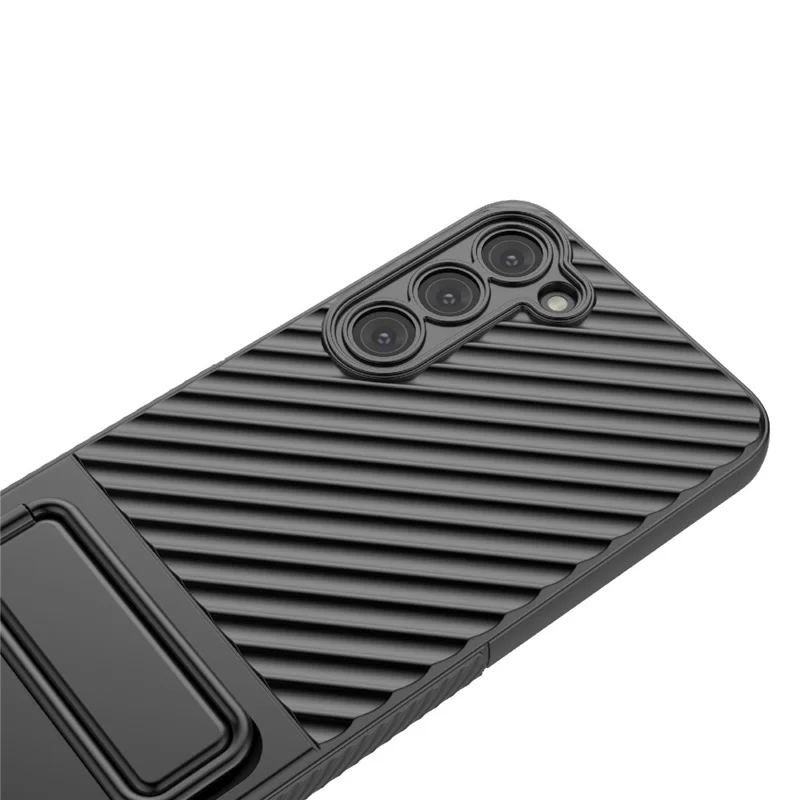 For Samsung Galaxy S23+ Shockproof Rugged TPU Case Kickstand Phone Cover - Black