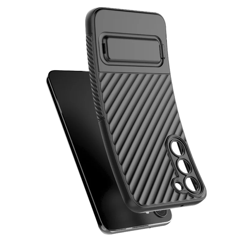 For Samsung Galaxy S23+ Shockproof Rugged TPU Case Kickstand Phone Cover - Black