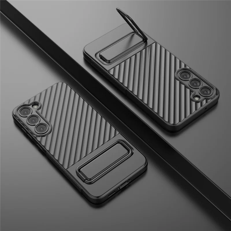 For Samsung Galaxy S23+ Shockproof Rugged TPU Case Kickstand Phone Cover - Black