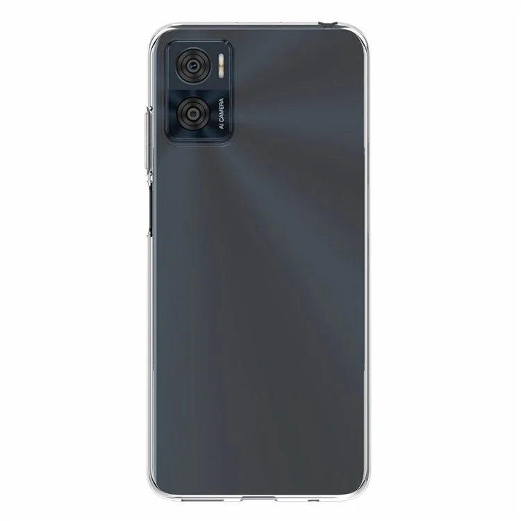 Stoßfeste Handyhülle für Motorola Moto E22 4G, transparenter, glänzender, wasserzeichenfreier TPU-Handyfall