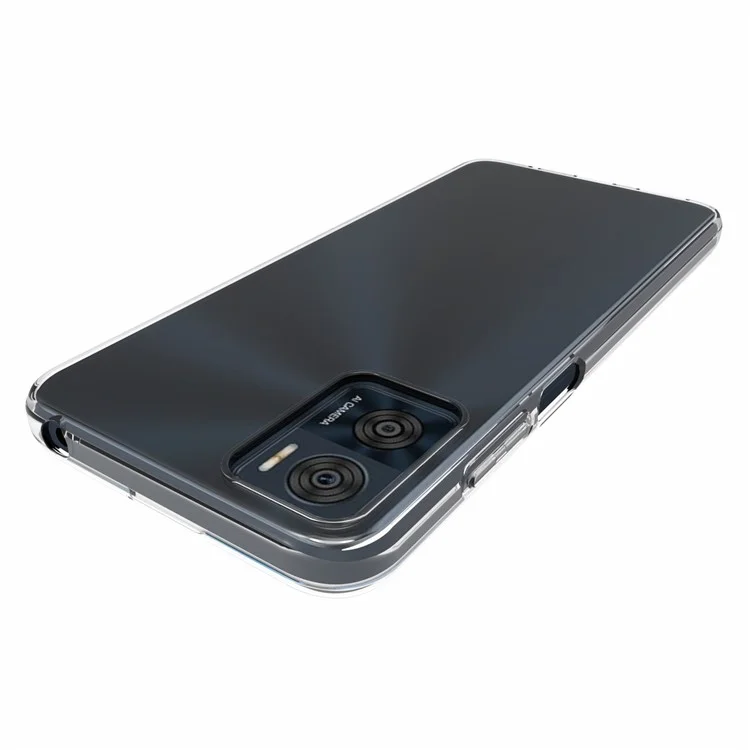 Stoßfeste Handyhülle für Motorola Moto E22 4G, transparenter, glänzender, wasserzeichenfreier TPU-Handyfall