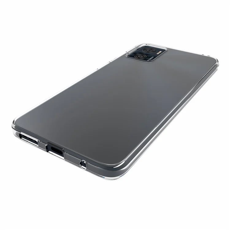 Stoßfeste Handyhülle für Motorola Moto E22 4G, transparenter, glänzender, wasserzeichenfreier TPU-Handyfall
