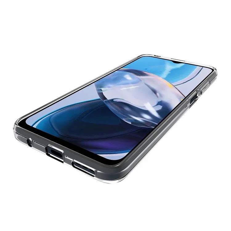 Stoßfeste Handyhülle für Motorola Moto E22 4G, transparenter, glänzender, wasserzeichenfreier TPU-Handyfall