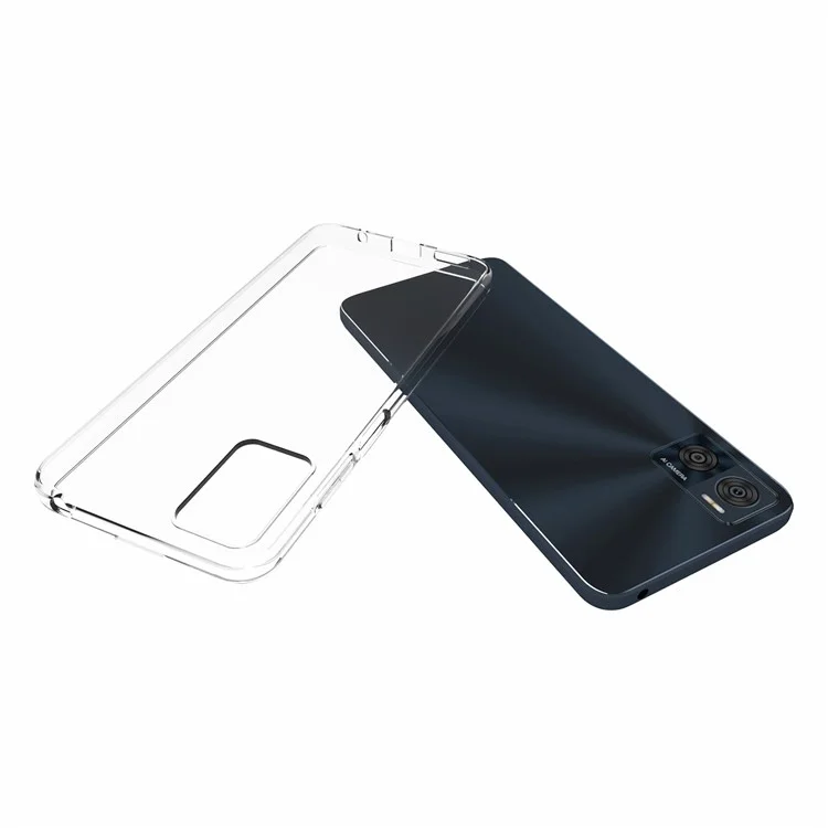 Stoßfeste Handyhülle für Motorola Moto E22 4G, transparenter, glänzender, wasserzeichenfreier TPU-Handyfall