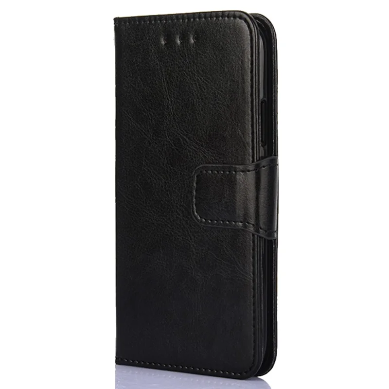For TECNO Pop 6 Pro 4G Leather Stand Phone Case Full Protection Wallet Cover - Black