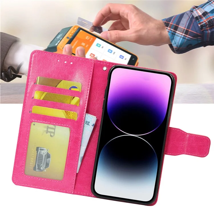 Housse anti-gouttes pour TECNO Spark 10C 4G, étui portefeuille en cuir PU avec support - Rose