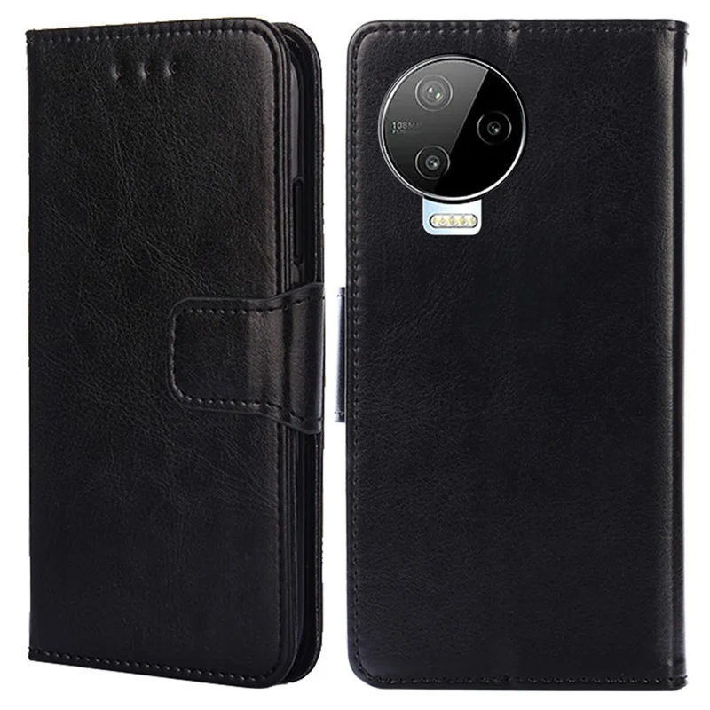 For Infinix Note 12 Pro 4G / Note 12 (2023) 4G Shockproof Wallet Phone Case Leather Flip Cover with Stand - Black