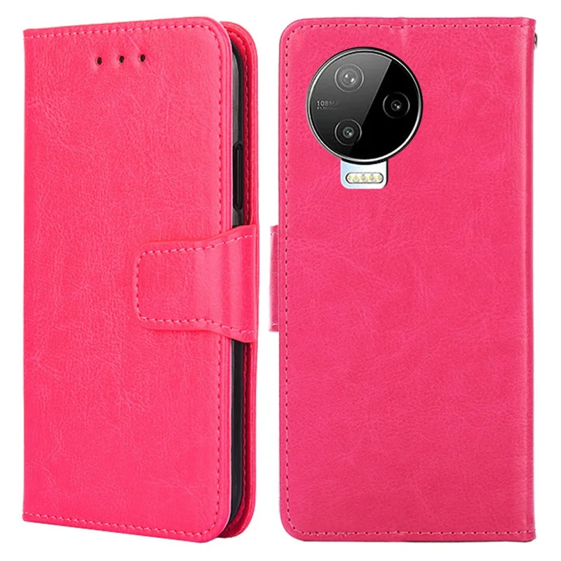 For Infinix Note 12 Pro 4G / Note 12 (2023) 4G Shockproof Wallet Phone Case Leather Flip Cover with Stand - Rose