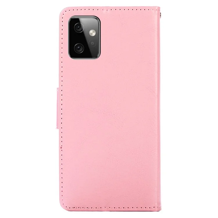 Pour Motorola Moto G Power 5G Étui de téléphone portefeuille Étui de protection en cuir flip avec support - Rose