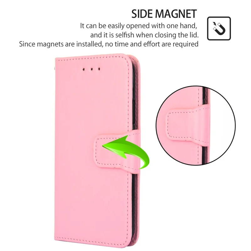 Leather Flip Case for Infinix Hot 12 Pro 4G Protective Phone Shell Anti-Drop Wallet Phone Case with Stand - Pink