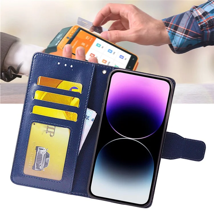 For Realme C55 Full Protection Phone Case Leather Wallet Stand Flip Cover - Sapphire