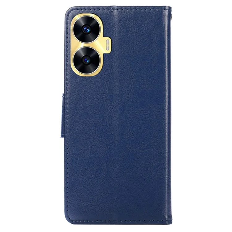 For Realme C55 Full Protection Phone Case Leather Wallet Stand Flip Cover - Sapphire