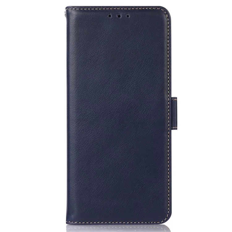 Para Google Pixel 8 Pro RFID Blocking Genuine Cowhide Leather Case Wallet Stand Phone Cover - Blue