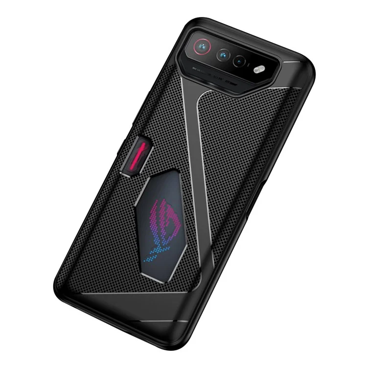 Para Asus ROG Phone 7 5G / 7 Pro Anti-caída Funda Blanda de TPU Texturizada Cubierta de Teléfono - Negro