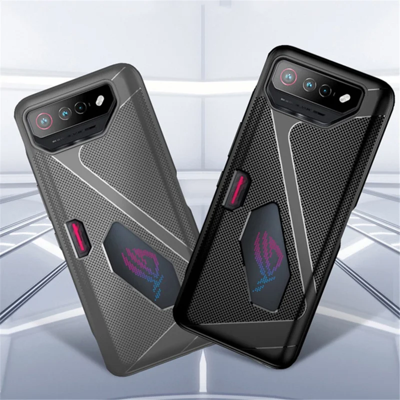 For Asus ROG Phone 7 5G / 7 Pro Anti-drop Soft TPU Case Textured Phone Cover - Grey