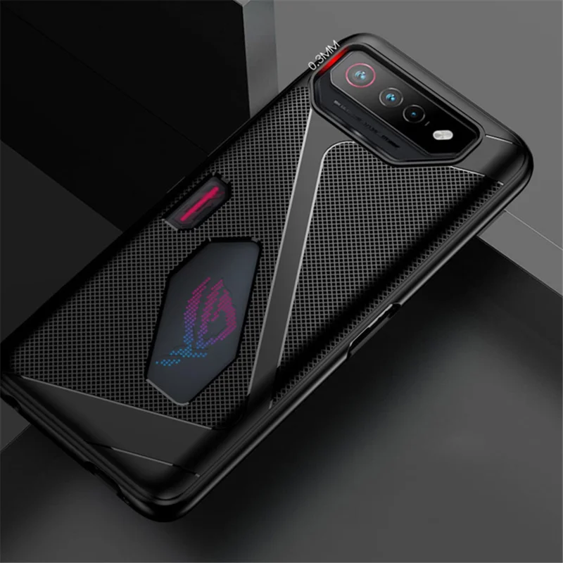 For Asus ROG Phone 7 5G / 7 Pro Anti-drop Soft TPU Case Textured Phone Cover - Grey