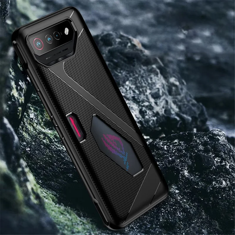 For Asus ROG Phone 7 5G / 7 Pro Anti-drop Soft TPU Case Textured Phone Cover - Grey