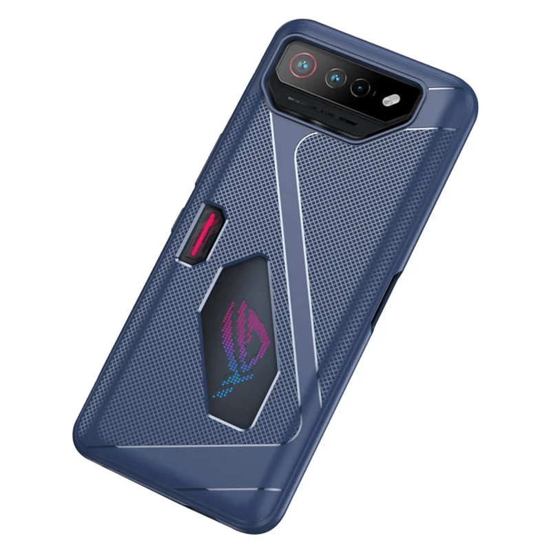 For Asus ROG Phone 7 5G / 7 Pro Anti-drop Soft TPU Case Textured Phone Cover - Navy Blue