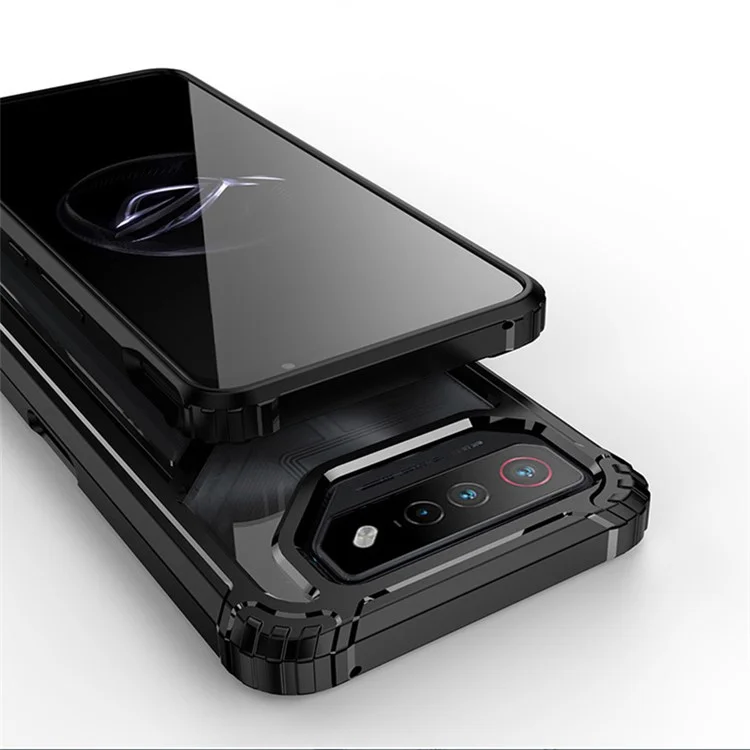 Para Asus ROG Phone 7 5G / 7 Pro Funda de Teléfono con Soporte Magnético PC+TPU Anti-caída - Transparente
