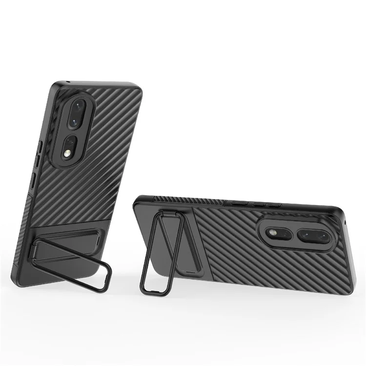 Funda de Teléfono de TPU Resistente para Honor 80 Pro 5G, Anti-Caída, Resistente a Golpes, con Soporte - Negro