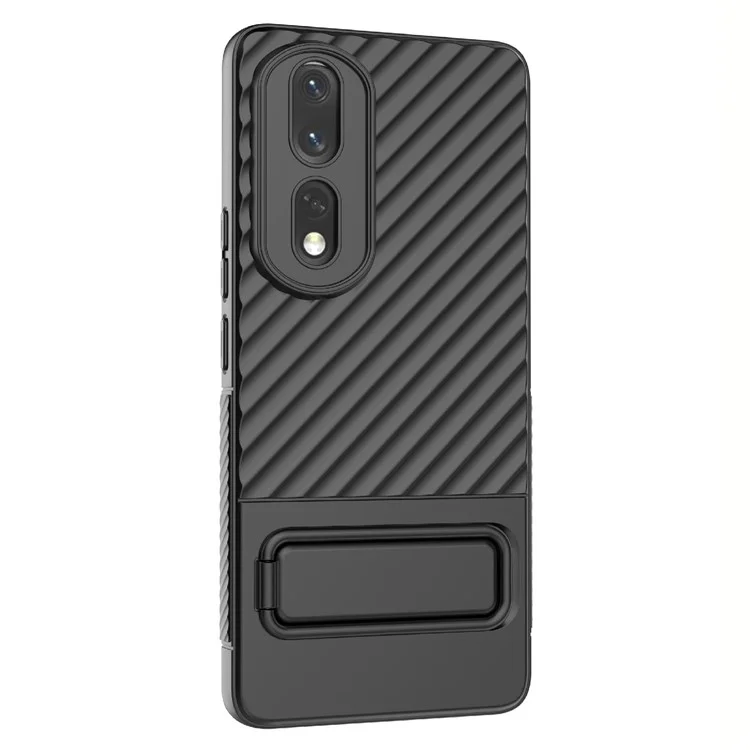Funda de Teléfono de TPU Resistente para Honor 80 Pro 5G, Anti-Caída, Resistente a Golpes, con Soporte - Negro