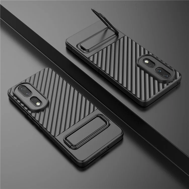 Funda de Teléfono de TPU Resistente para Honor 80 Pro 5G, Anti-Caída, Resistente a Golpes, con Soporte - Negro