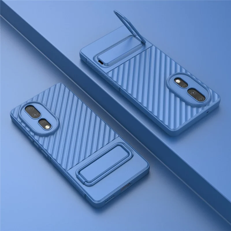 For Honor 80 5G Capa Protetora Anti-Queda TPU Capa de Celular com Suporte - Azul Bebê