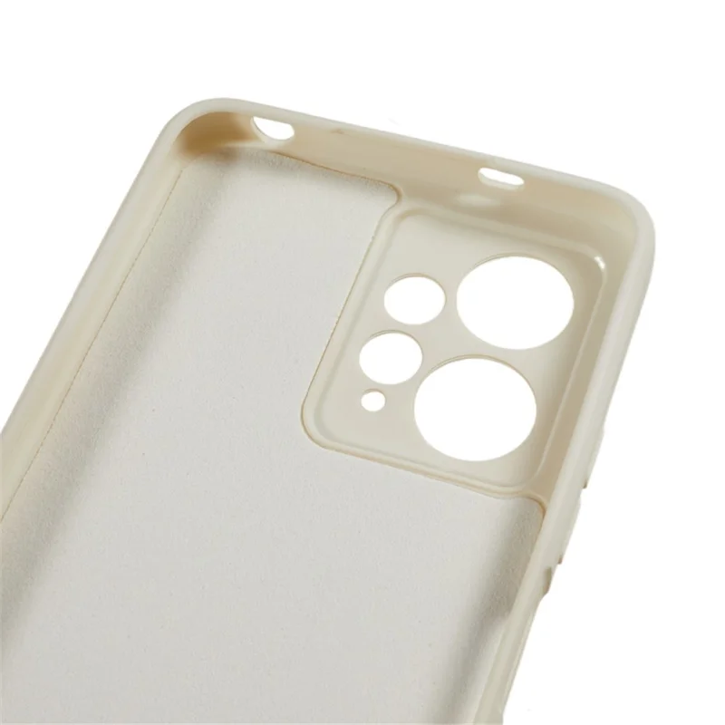 For Xiaomi Redmi Note 12 4G Rubberized TPU Phone Case Fiber Lining Anti-Drop Phone Cover - White