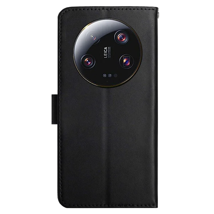 Custodia per telefono Nappa Texture HT02 per Xiaomi 13 Ultra, Portafoglio in pelle bovina genuina - Nero