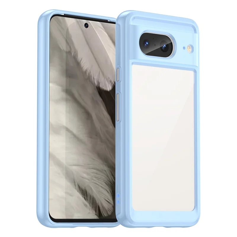 Para Google Pixel 8 Flexible TPU+Hard Acrylic Phone Case Anti-Scratch Cell Phone Shell Cover - Azul