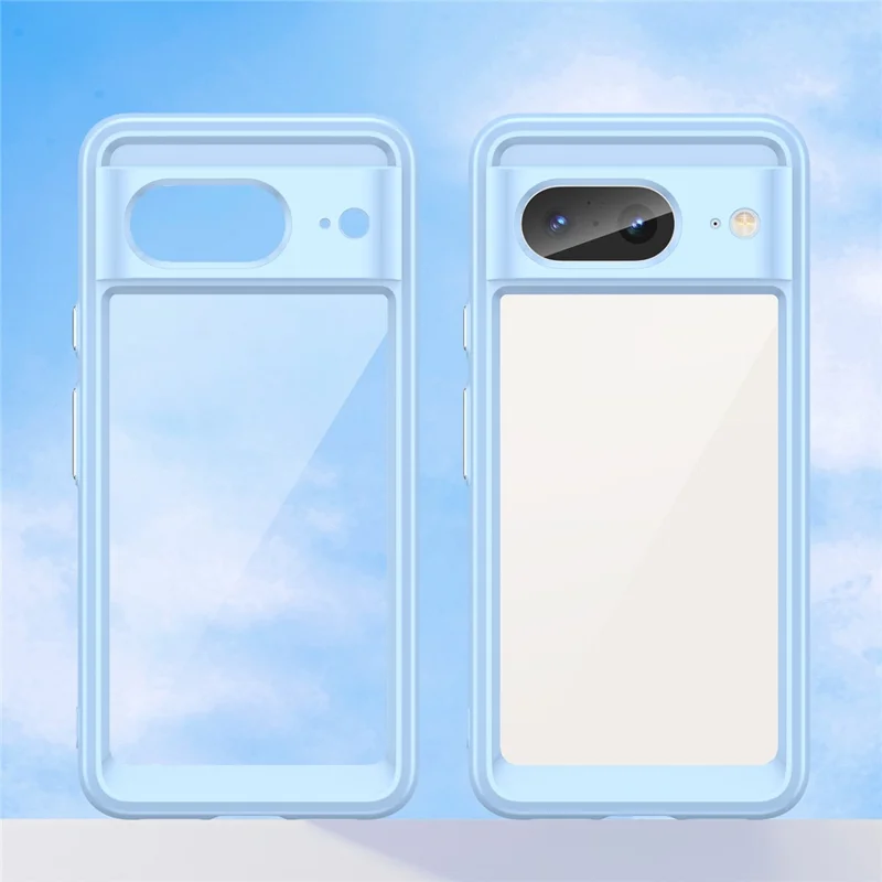 Para Google Pixel 8 Flexible TPU+Hard Acrylic Phone Case Anti-Scratch Cell Phone Shell Cover - Azul