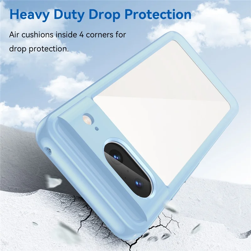 Para Google Pixel 8 Flexible TPU+Hard Acrylic Phone Case Anti-Scratch Cell Phone Shell Cover - Azul