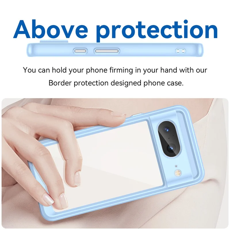 Para Google Pixel 8 Flexible TPU+Hard Acrylic Phone Case Anti-Scratch Cell Phone Shell Cover - Azul