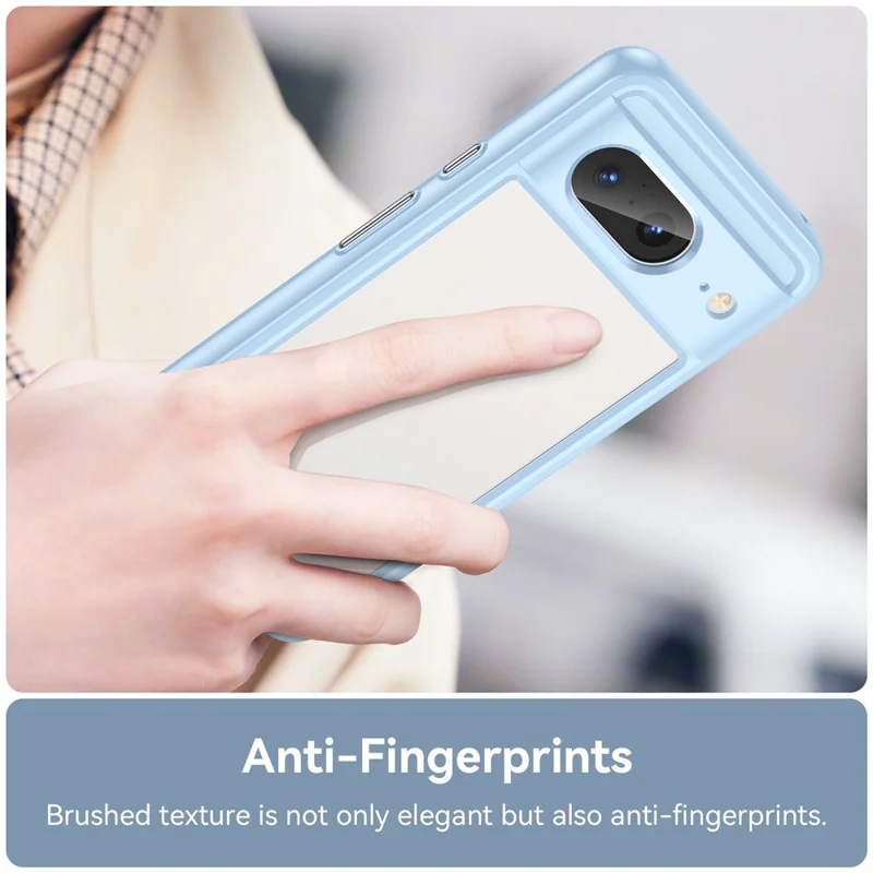 Para Google Pixel 8 Flexible TPU+Hard Acrylic Phone Case Anti-Scratch Cell Phone Shell Cover - Azul