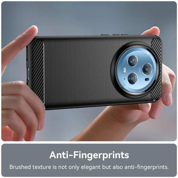 Flexibles TPU-Handyhülle für Honor Magic5 Pro, gebürstete Kohlefaser-Textur, staubdichte Handyhülle - Schwarz