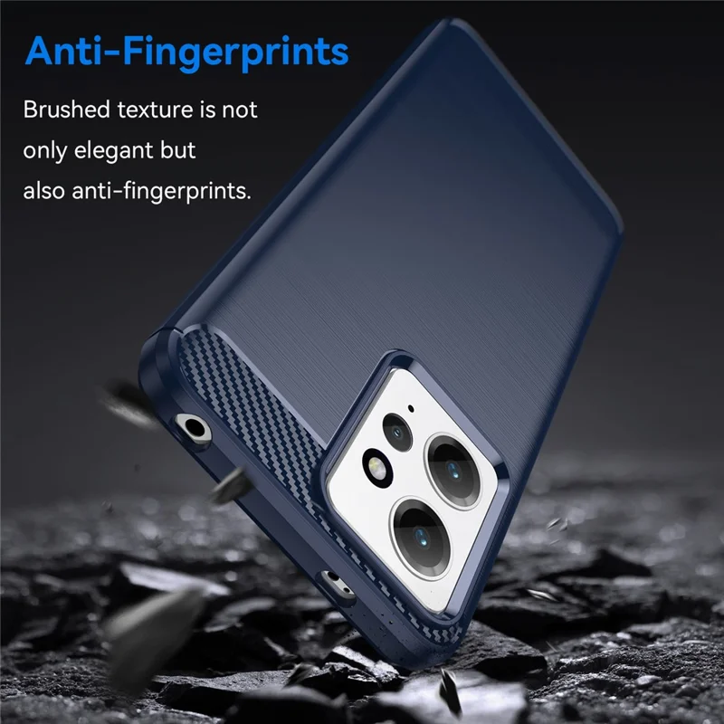 For Xiaomi Redmi Note 12 4G TPU Phone Cover Brushed Carbon Fiber Texture Drop Protection Phone Case - Blue