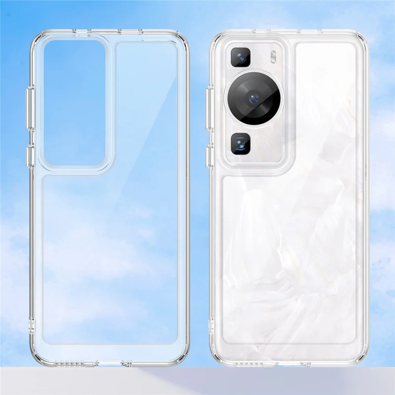 Raised Bezel Phone Case for Huawei P60 / P60 Pro, TPU+Acrylic Phone Shell Drop Protection Cover - Transparent
