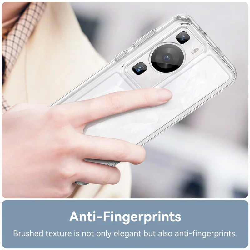 Raised Bezel Phone Case for Huawei P60 / P60 Pro, TPU+Acrylic Phone Shell Drop Protection Cover - Transparent