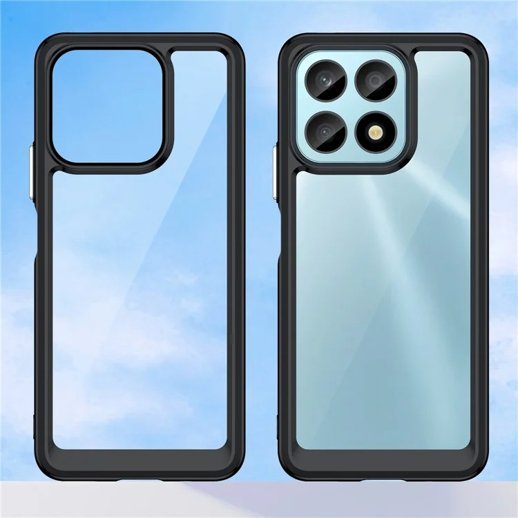 Coque de téléphone pour Honor X8a 4G, coque de protection en acrylique + TPU pour téléphone portable - Noir