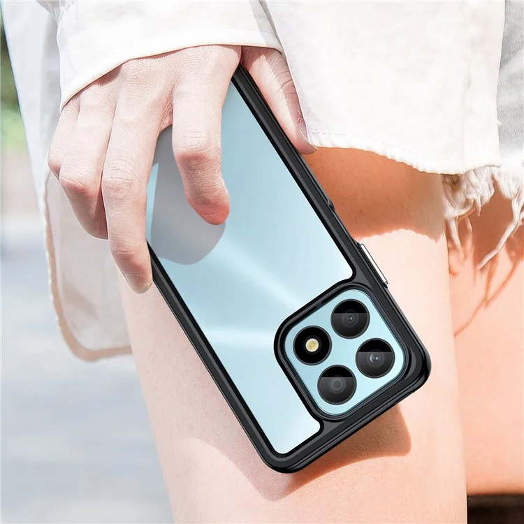 Coque de téléphone pour Honor X8a 4G, coque de protection en acrylique + TPU pour téléphone portable - Noir
