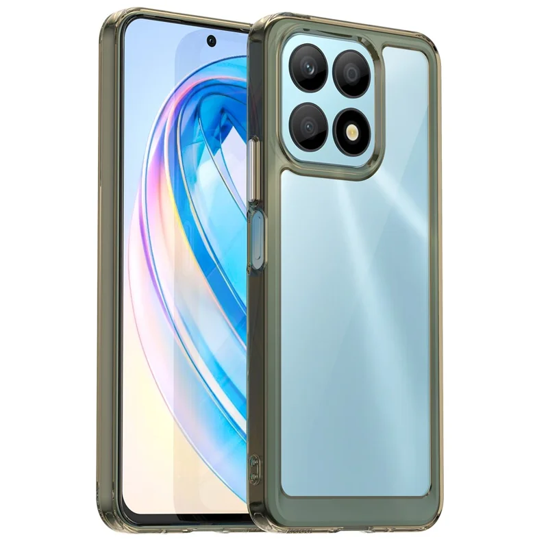Phone Case for Honor X8a 4G , Acrylic+TPU Cell Phone Shell Protective Cover - Transparent Grey