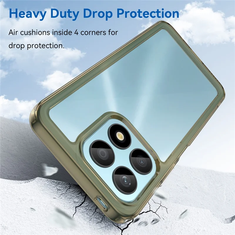 Phone Case for Honor X8a 4G , Acrylic+TPU Cell Phone Shell Protective Cover - Transparent Grey