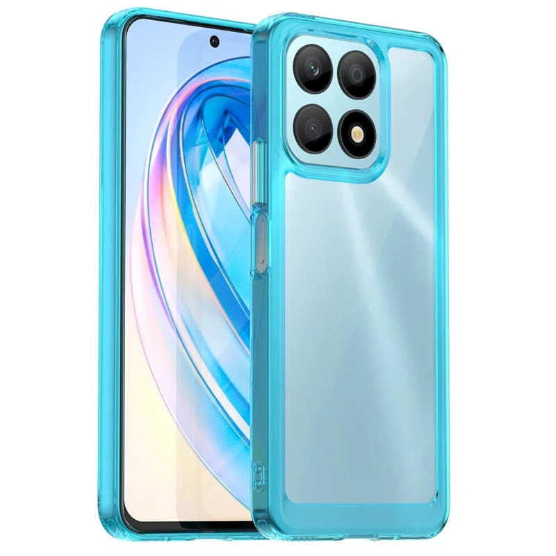 Phone Case for Honor X8a 4G , Acrylic+TPU Cell Phone Shell Protective Cover - Transparent Blue