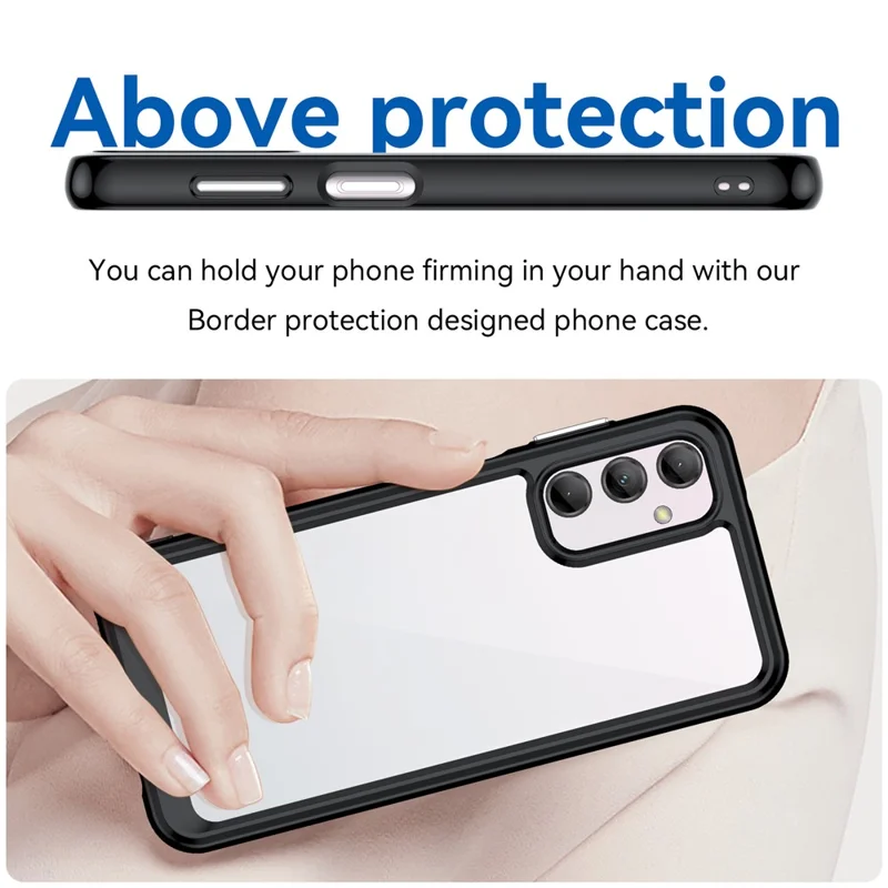 Para Samsung Galaxy M14 5G Anti-Drop Phone Cover TPU+Acrylic Dustproof Phone Case Shell  - Preto
