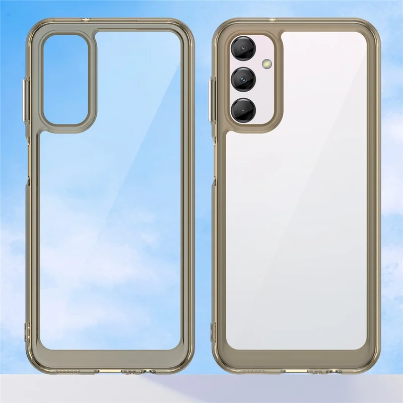 Для Samsung Galaxy M14 5G Anti-Drop Phone Cover TPU+Acrylic Dustproof Phone Case Shell - Прозрачный серый