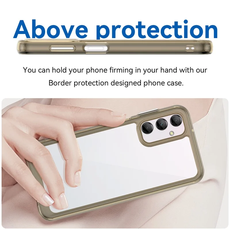 Для Samsung Galaxy M14 5G Anti-Drop Phone Cover TPU+Acrylic Dustproof Phone Case Shell - Прозрачный серый