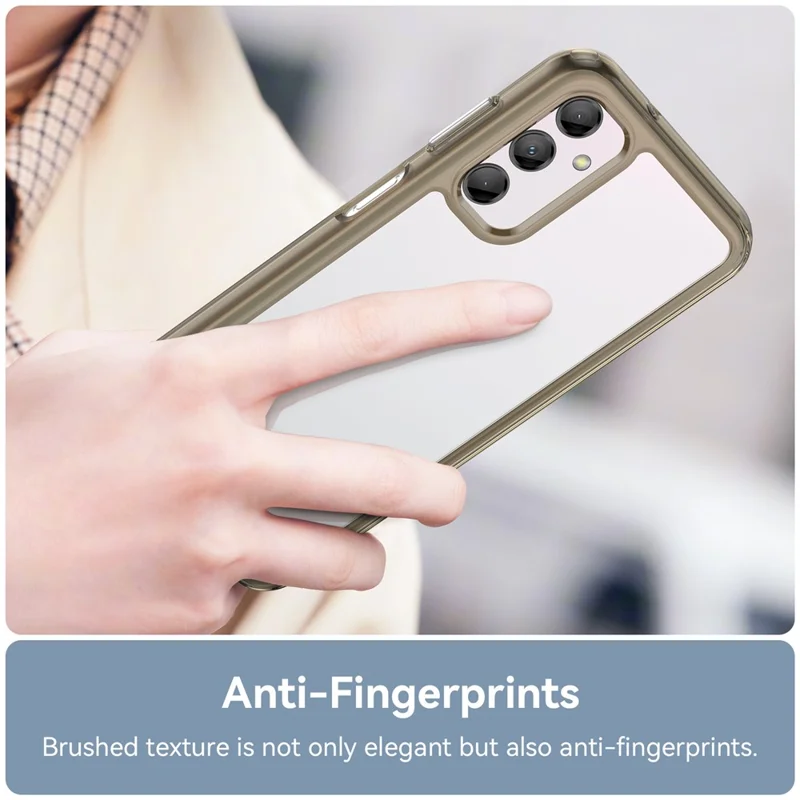 Для Samsung Galaxy M14 5G Anti-Drop Phone Cover TPU+Acrylic Dustproof Phone Case Shell - Прозрачный серый