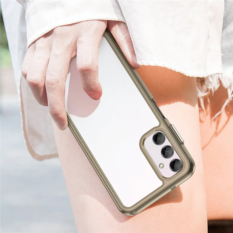 Для Samsung Galaxy M14 5G Anti-Drop Phone Cover TPU+Acrylic Dustproof Phone Case Shell - Прозрачный серый