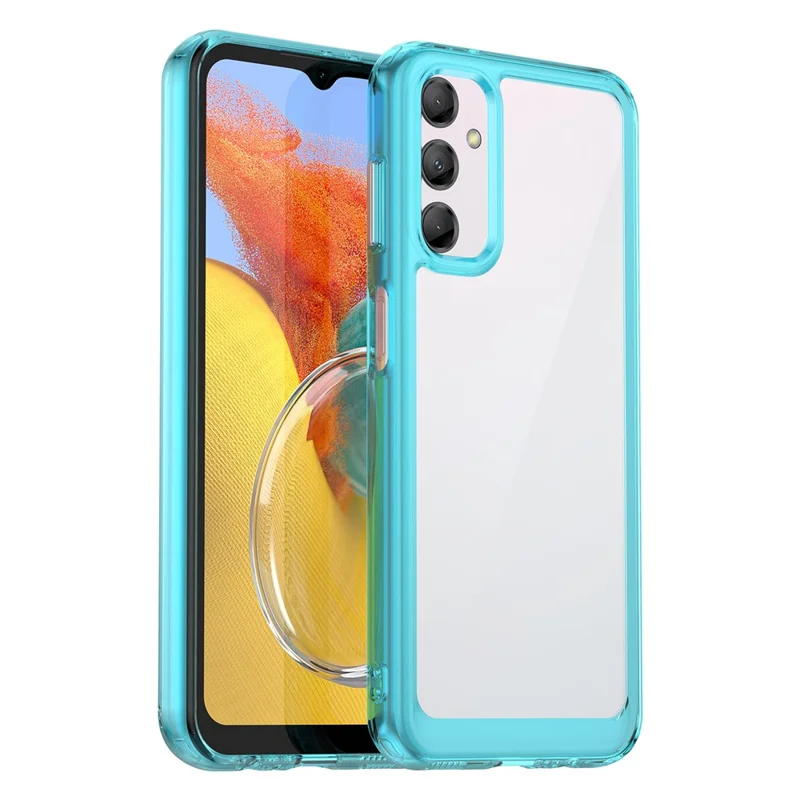 Für Samsung Galaxy M14 5G Anti-Drop Handyhülle TPU+Acryl Staubdichtes Handygehäuse - Transparent Blau